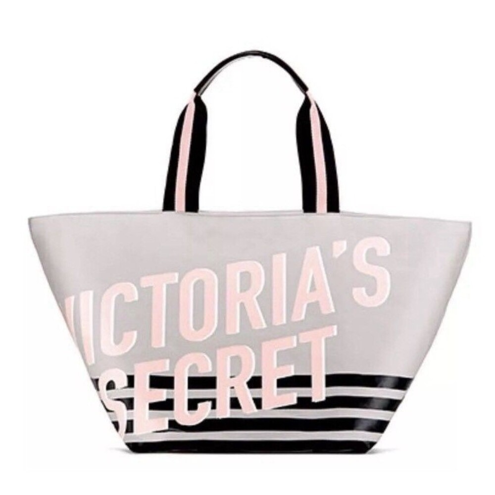 NEW Victoria's Secret 2018 Limited Edition Striped Tote Weekender Beach Bag